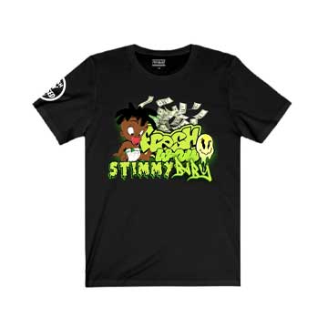 Black glow in the dark Stimmy graphic tee