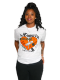 Meaningless behavior white & orange tee