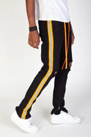 Reflective taped pants (Black & Orange)