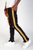 Reflective taped pants (Black & Orange)